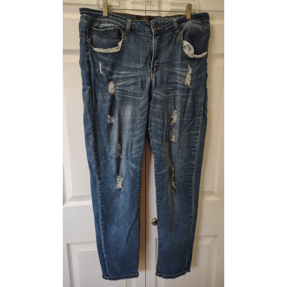Lucky & Blessed (L&B) Mid-Rise Distressed Boyfriend Jeans Size 18